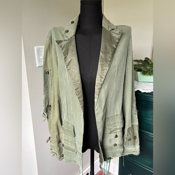 Greg Lauren Army Tent Tux Jacket - Size 2 Medium Made from Vintage Army Tents - Picture 1 of 13